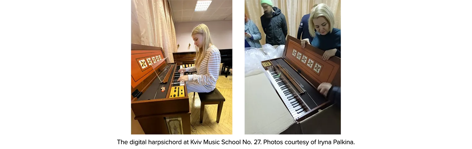 The digital harpsichord at the Kyiv Music School No. 27.