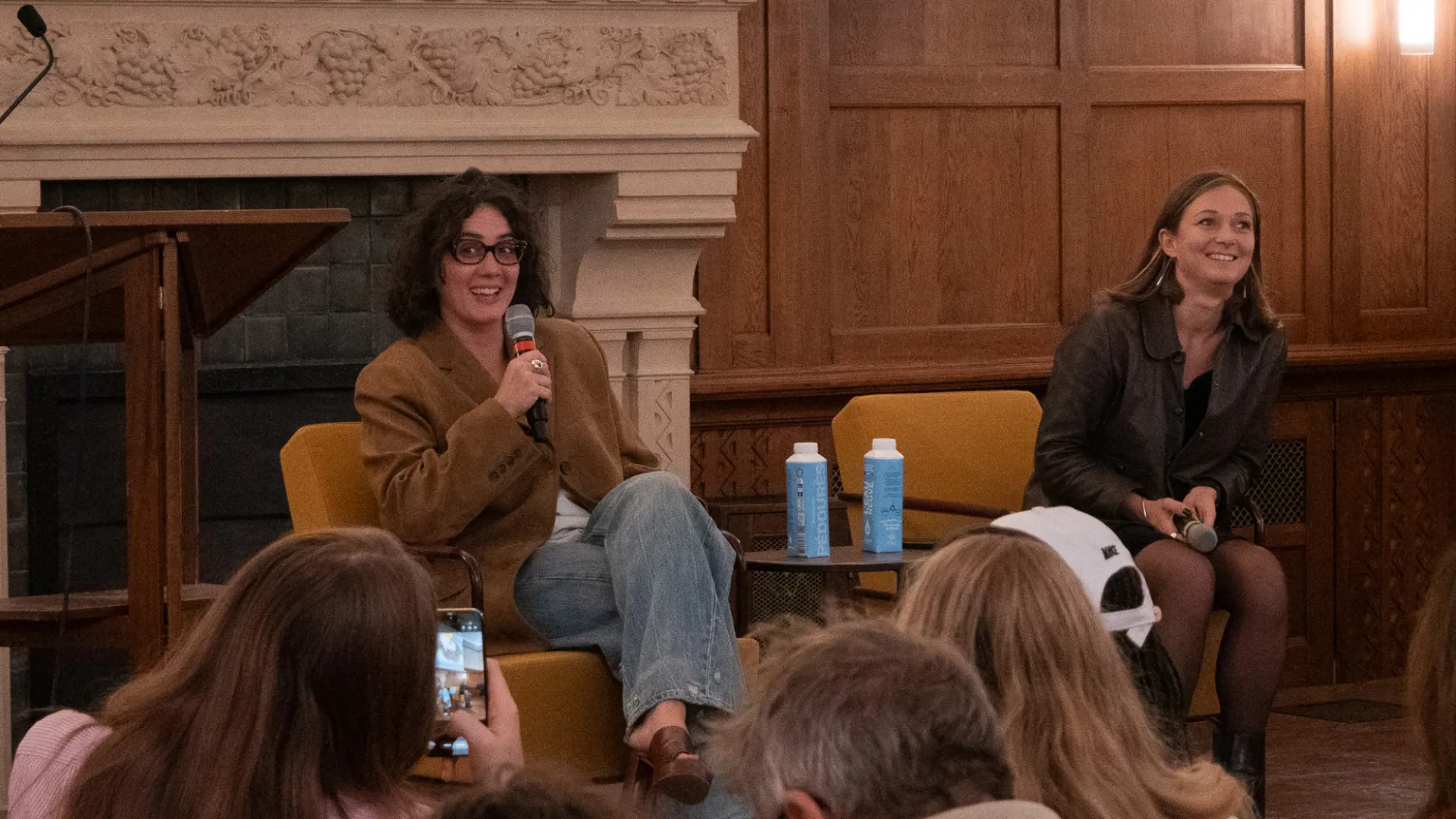 Fournier and Bolton answer questions from the audience. 