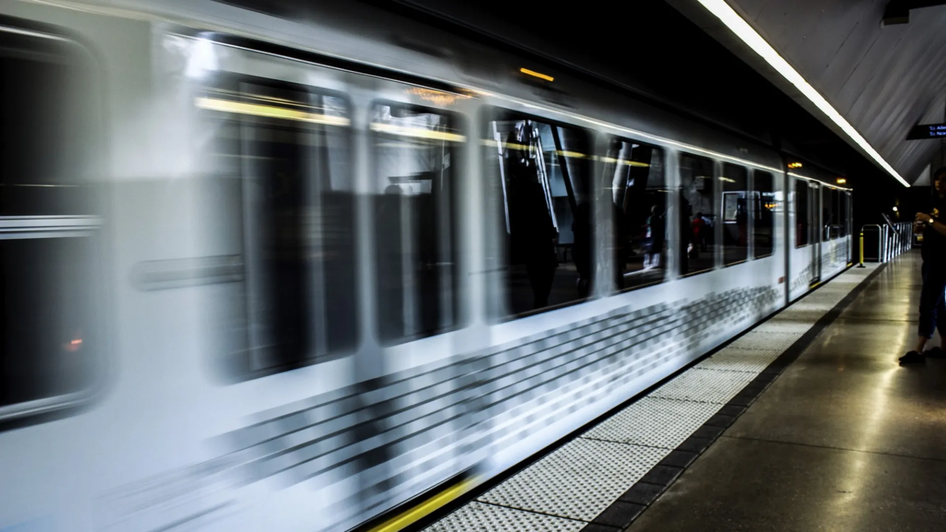 Subway car in movement