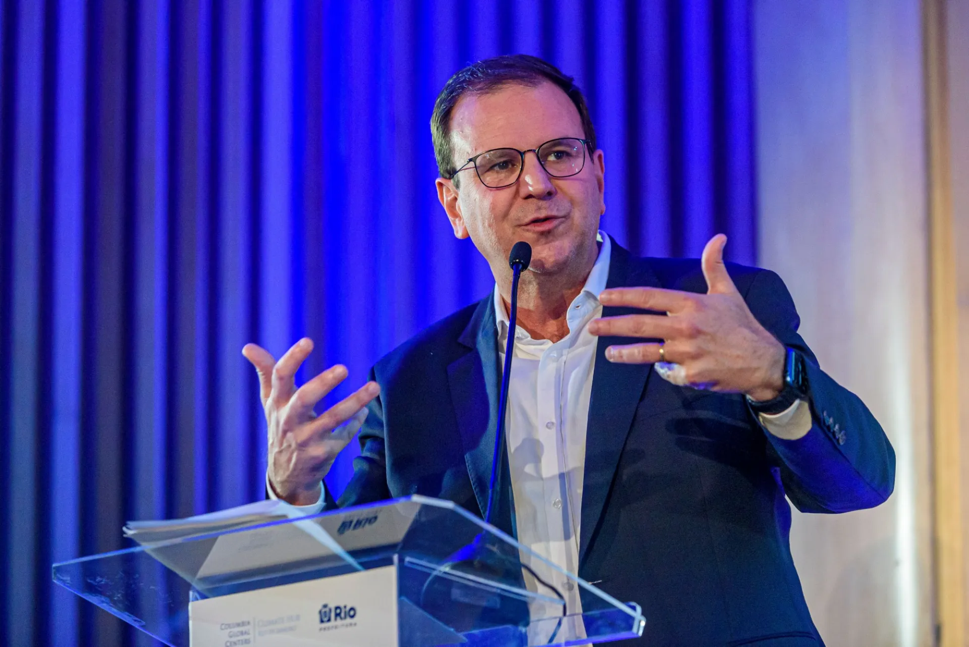 Eduardo Paes, Mayor of Rio de Janeiro, during the Climate Hub | Rio launch event. Photo: Fabio Cordeiro
