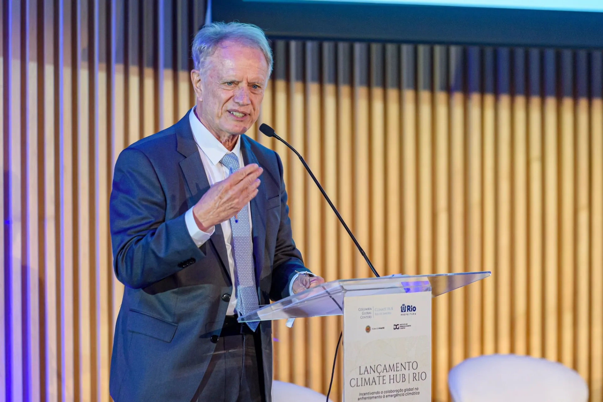 Thomas Trebat, Columbia Global Centers | Rio de Janeiro Director, during the launch event. Photo: Fabio Cordeiro