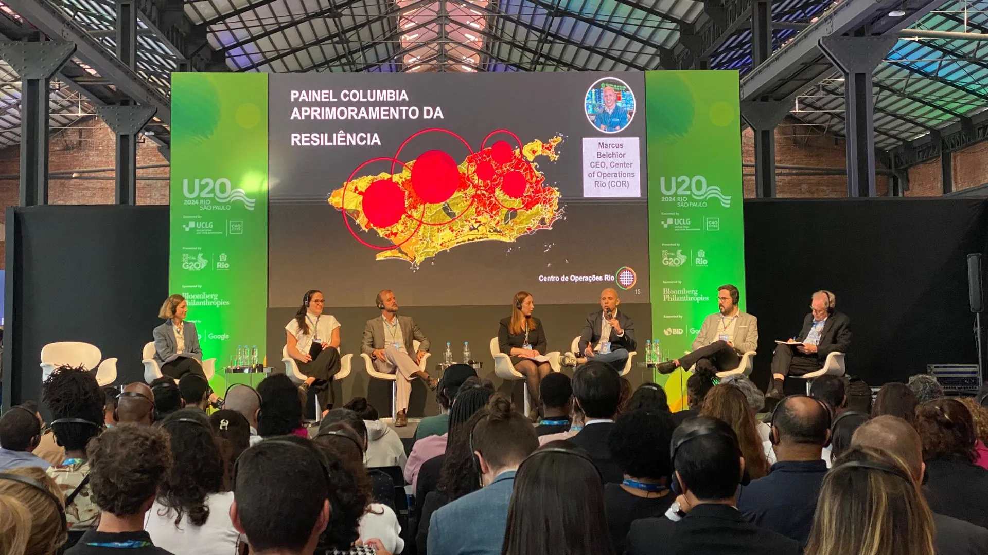 Marcus Belchior, head of Rio de Janeiro’s Operations and Resilience Center, highlighted partnerships with academic institutions and data-driven infrastructure projects, such as Praça da Bandeira’s flood reservoir and Guaratiba’s dikes, as lifesaving measures.