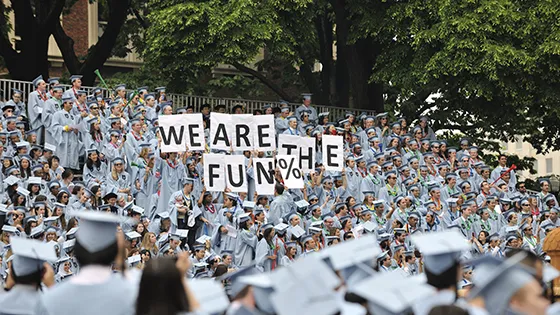 Columbia University students during Commencement