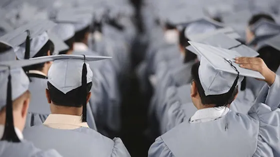Columbia University students during Commencement