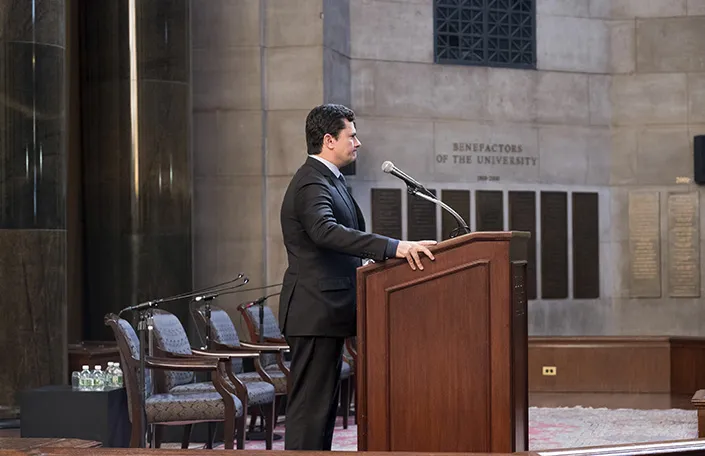 Sérgio Moro, Judge at the Thirteenth Federal Criminal Court (Curitiba) at the event "Institution-building, Governance and Compliance in Brazil: Politics, Policy and Business"