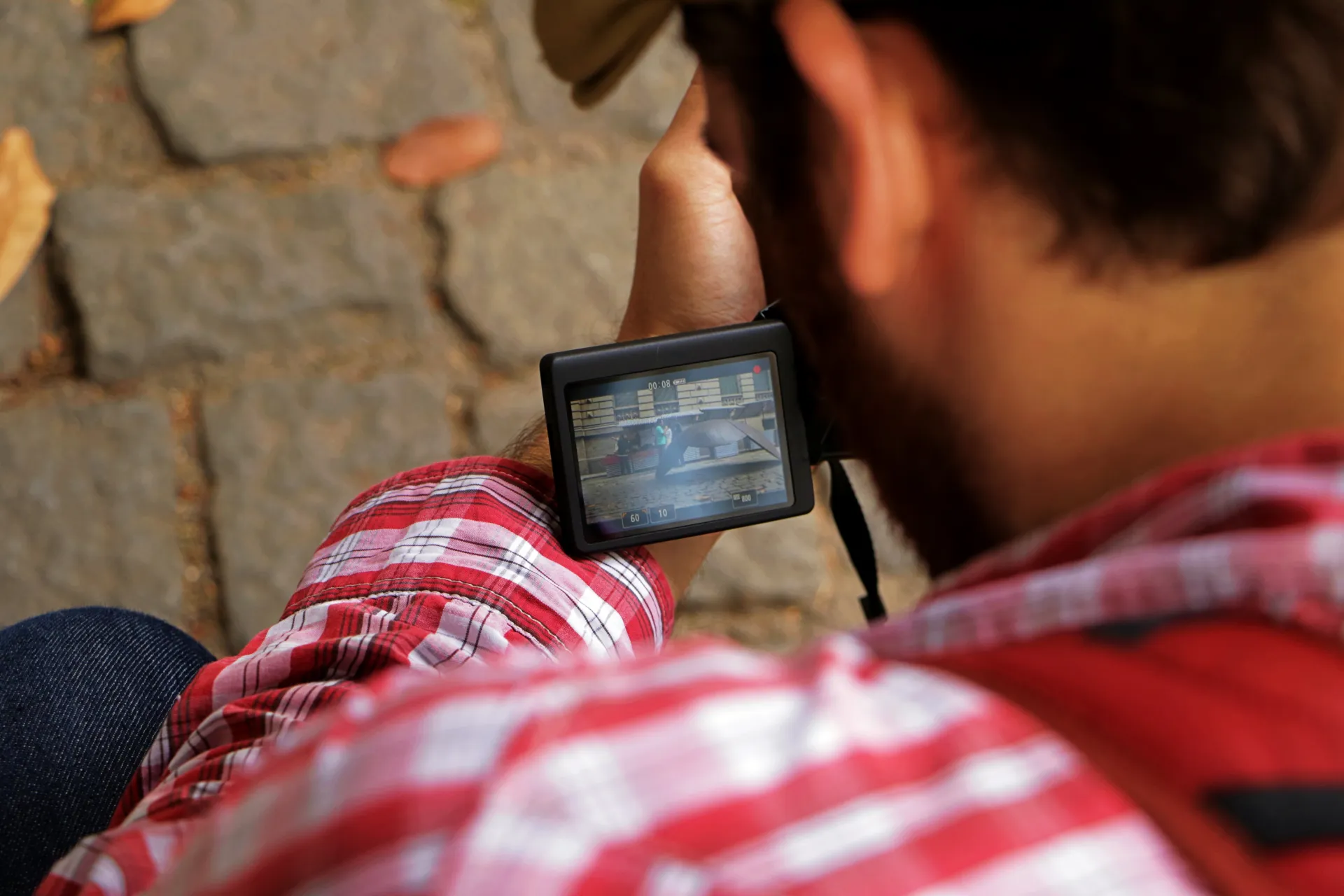 Man recording video