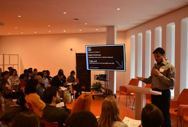 Students present research and creative projects during the Collaborative Futures session.