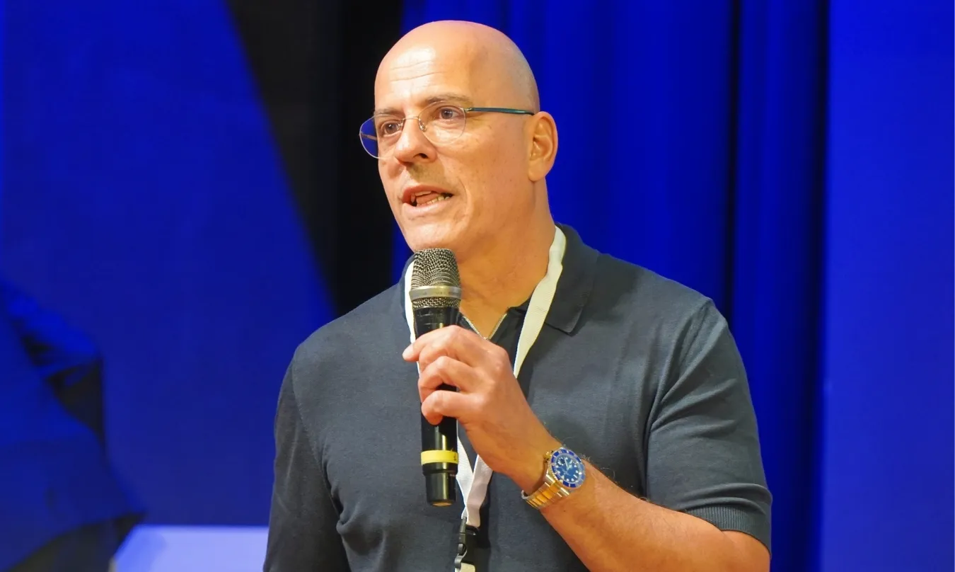 Alex Eleftheriadis, Founding Partner at Big Pi Ventures, delivering speech
