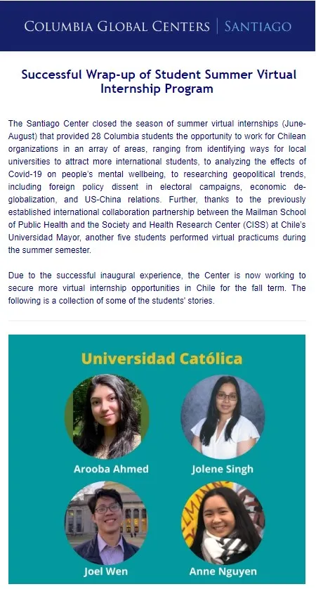 Santiago Center Internships